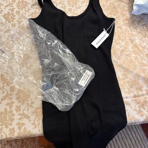 Perfectwhitetee blondie ribbed tank dress black size L